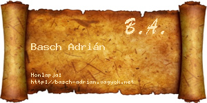 Basch Adrián névjegykártya